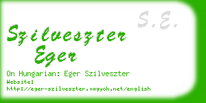 szilveszter eger business card